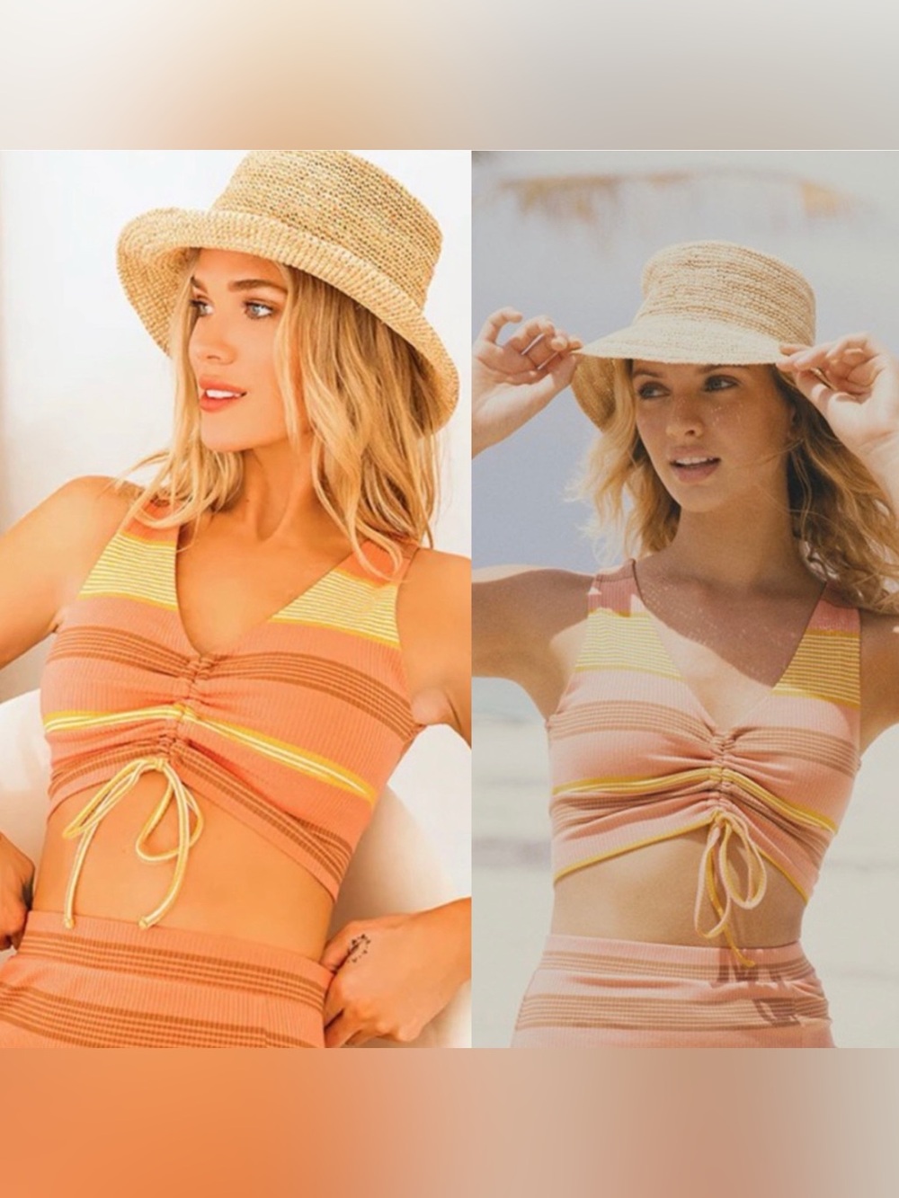 l*space Mae Crop Top in Beachy Keen Stripe Size Small